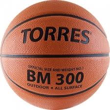 Мяч б/б "TORRES BM300" арт.B00016, р.6, резина, нейлон. корд, бут. камера, темнооранж-черн