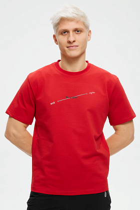  Футболка д/муж M0800 цвет красный