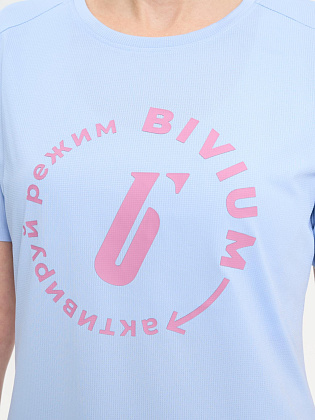 Футболка д/жен. Тайм цвет голубой