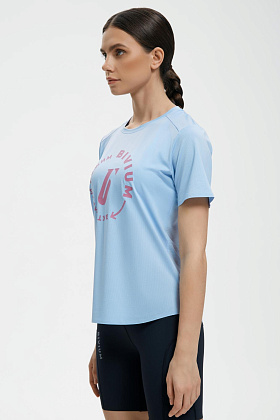 Футболка д/жен. Тайм цвет голубой