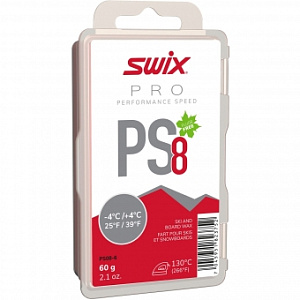 Парафин SWIX PS8 Red -4/+4 60г