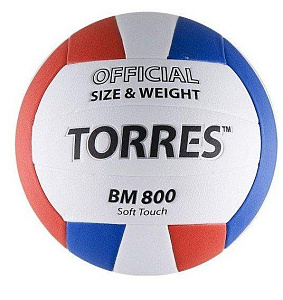 Мяч в/б "TORRES BM800", р.5, синт.кожа (ПУ), клееный бут.кам.