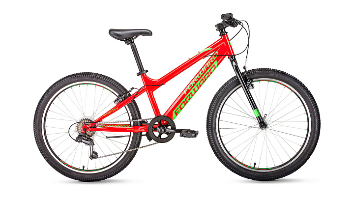 Велосипед FORWARD TITAN 24 1.0  хард.жест.вилка (р.13"/к.24"/ск.6) красный 2019-2020
