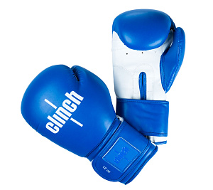 Перчатки боксерские Clinch Fight (сине-белые) 10 унц.