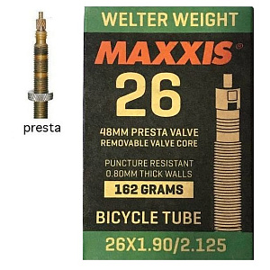 Камера велосипедная MAXXIS WELTER WEIGHT 26X1/1.90/2.125