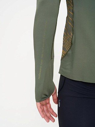 Лонгслив д/муж. Путь цвет зеленый