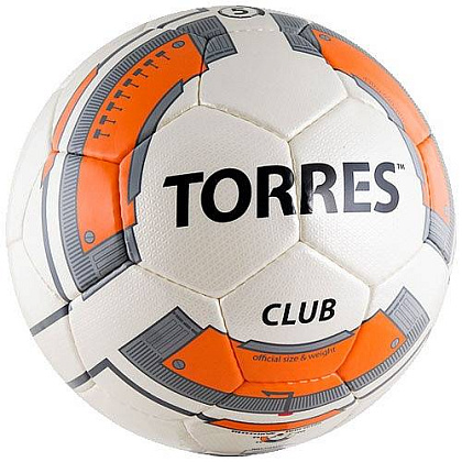 Мяч футб. "TORRES Club" арт.F30035, р.5, 32 панели. PU underglass, ручная сшивка, беж-оранж-сер