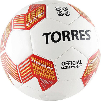 Мяч футб. "TORRES EURO2016 Spain", р.5,28 п.TPU, 2 подкл. сл, маш.сш., бел-крас-оранж