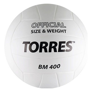 Мяч в/б "TORRES BM400", р.5, синт.кожа, (ТПУ), клееный, бут.кам.