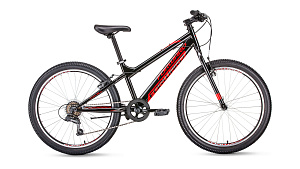 Велосипед FORWARD TITAN 24 1.0  хард.жест.вилка (р.13"/к.24"/ск.6) черный 2019-2020