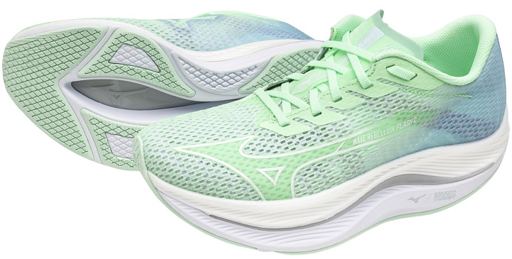 Кроссовки беговые (женские) WAVE REBELLION FLASH 2 Neo Mint/White/Ether