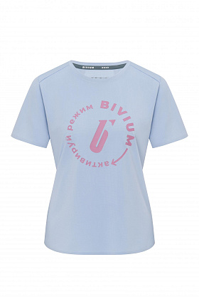 Футболка д/жен. Тайм цвет голубой