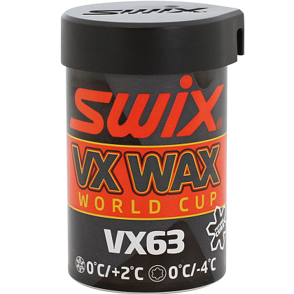 Мазь держания SWIX VX63 высокофтористая, New 0/+2C Old 0/-4C 45 гр