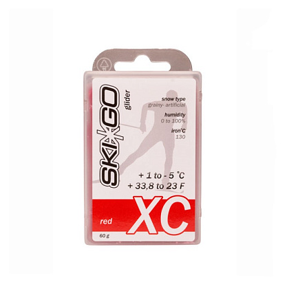 Мазь скольжения парафин XC красный, +1/-5, 60 гр